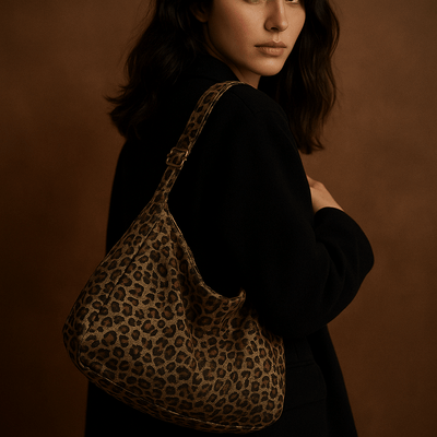Bolso Lupa – Hobo leopardo en tela y correa ajustable