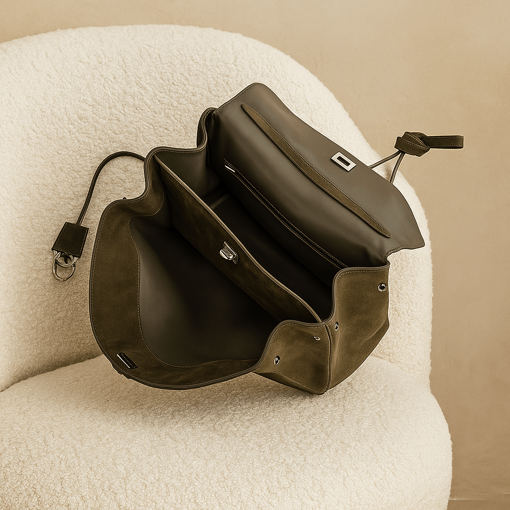 Bolso Moira Chromatica – Tote de ante y forro de cuero