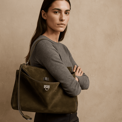 Bolso Moira Chromatica – Tote de ante y forro de cuero