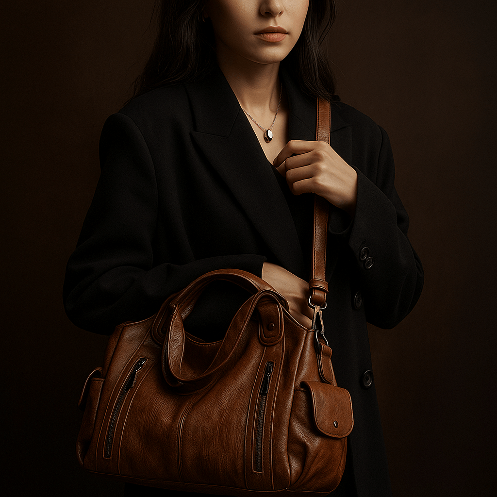 Bolso Iséa – Tote estructurado vegano, multi-bolsillos y líneas depuradas