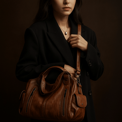 Bolso Iséa – Tote estructurado vegano, multi-bolsillos y líneas depuradas