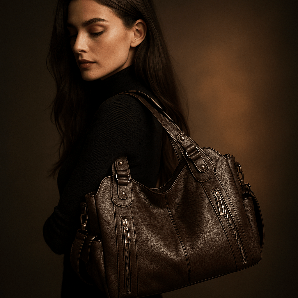 Bolso Iséa – Tote estructurado vegano, multi-bolsillos y líneas depuradas