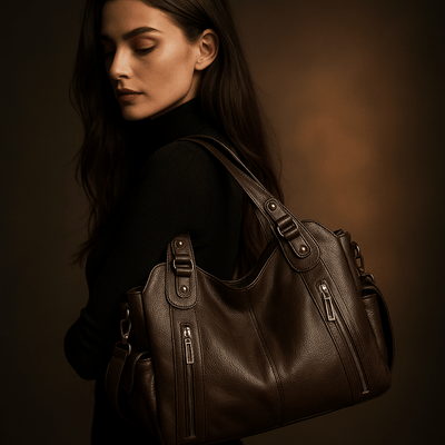 Bolso Iséa – Tote estructurado vegano, multi-bolsillos y líneas depuradas