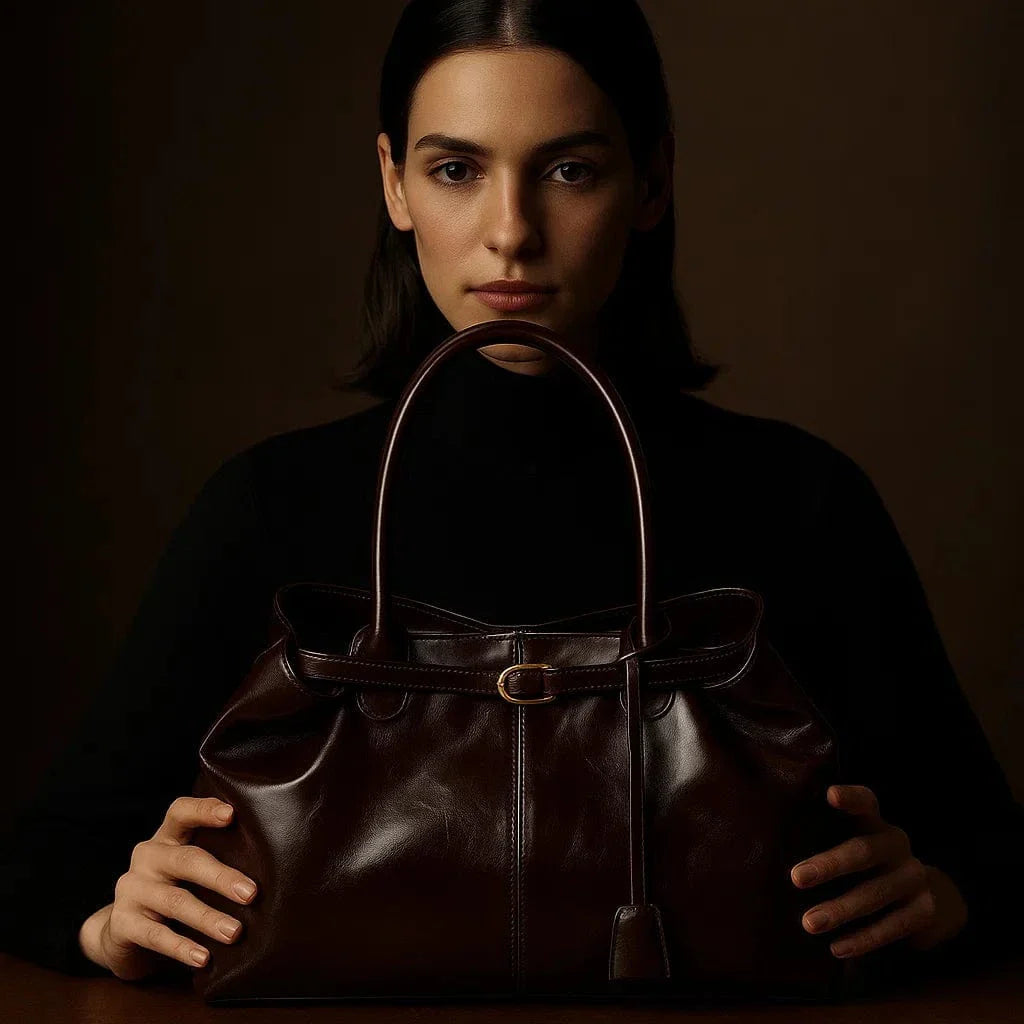 Bolso Vera – Cuero vegano barnizado y doble asa